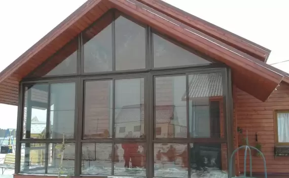 Остекление дачного дома алюминиевыми окнами